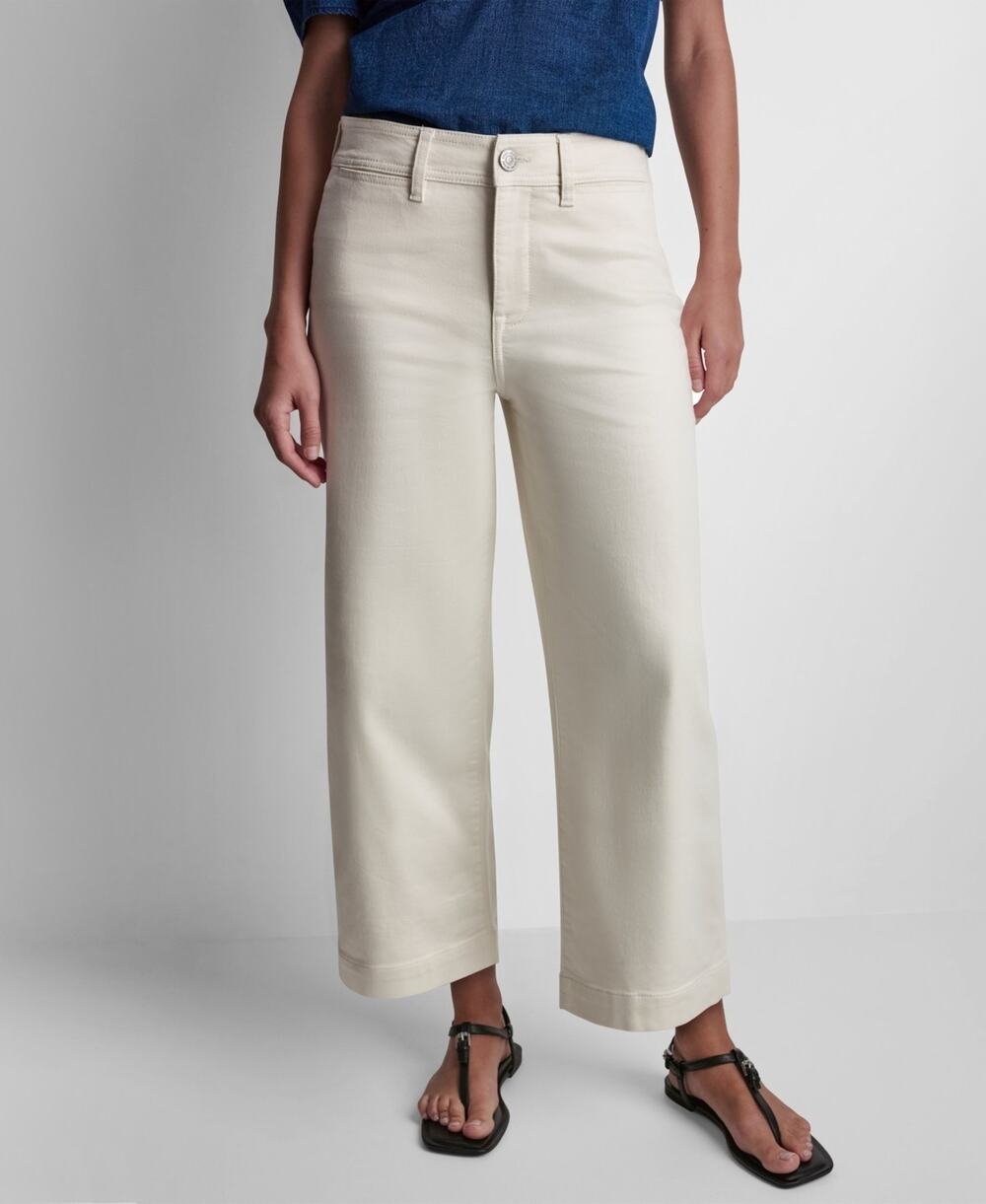 DKNY Jeans Petite High-Rise Stretch Ankle Pants Eggnog Size PS 3729